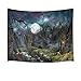 Produktbild EOB Halloween Tapisserie Wandbehang,Düsterer Wald Steinkürbis Tür Mond Nacht Kunstdruck-Tapisserie-Hauptdekoration für Schlafzimmer-Wohnzimmer-Schlafsaal,200x150cm