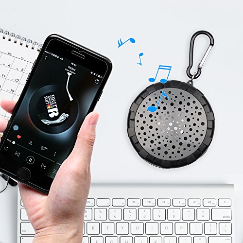 SoundPEATS 004 wasserfest lautsprecher, waterproof lautsprecher badezeit zum Musik genißen,kabellose Bluetooth lautsprecher, verbinden mit Handy, Tablet, computers(Schwarz) - 6