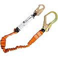 Portwest Single 140kg Lanyard with Shock Absorber, Size: One Size, Colour: Black/Orange, FP74K1R