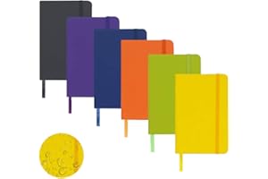 Chostky 6 Packs Hardcover Notizbücher, Journal Notizbuch Farben Klassisches liniertes Notizbuch Hardback A6 PU Leder Taschenkalender mit 160 Seiten für Schule Büro