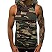 Produktbild JKLEUTRW Tanktop Herren, Mode Männer Sportshirt Kurzarm Cargo Sleeveless Hoodie Muskelshirts Tops Fitness Atmungsaktives Compression Poloshirts Blusen Rundhals Ausschnitt Slim Fit