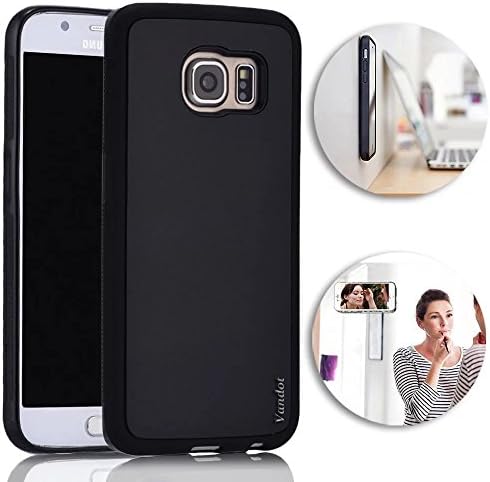 Nano Suction Technology Case Cover For Galaxy S7 Edge, Creative Anti-Gravity Self Stick on Flat Surface Case Slim Fit Shock-Absorption Practical Hard Back Cover Case for Samsung Galaxy S7 Edge - Black