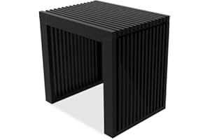 APRTAT Bamboo Small Dining Bench,Farmhouse Bench for Kitchen & Living & Dining Room Furniture Natural (Black, Small)