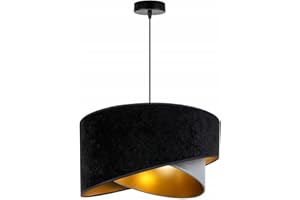 LIGHT HOME LH Light-Home Milano Lampadario a Sospensione - Lampadario Industriale per Soggiorno Camera da Letto e Cucina - Lampade a Sospensione in Metallo e con Paralume di Velluto - E27 - Nero e Grigio