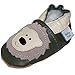 Soft Leather Baby boy Shoes with Suede Soles by Dotty Fish Olive Green Bear design - 6-12 months