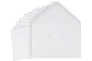 Mocraft C6 Envelopes - 114 x 162 mm White Blank Cards and Envelopes for Card Making,Weddings,Business Events,Thanksgiving
