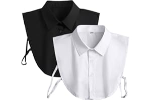 TOIONMM 2 Sztuki Damskich Wkładek Na Kołnierz, Odpinany Kołnierzyk, Pół Koszulki, Bluzka Damska, Fałszywy Kołnierz Dla Kobiet, Jeden Rozmiar Pasuje Do Większości Osób