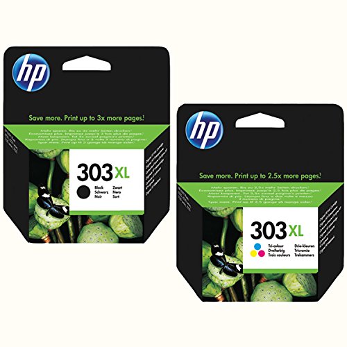 HP 303 x l Lot de cartouches d'origine Noir + Color Garnissage XL pour HP Envy photo 6230 7100 Series 7130 7134 7800 Series 7830 7834