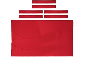 P Prettyia Pool Table Cloth with 6Pcs Strips for 9ft Snooker Pool Billiards Table - Red