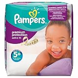 Pampers Premium Protection Active Fit Nappies, Monthly Saving Pack - Size 5+, 124 Nappies