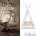 Produktbild Vicco Kinderbett Tipi Kinderhaus Indianer Zelt Bett Kinder Holz Haus Schlafen Spielbett Hausbett 80x160 (Weiß)