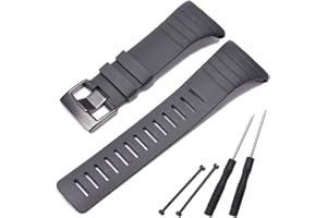湘格里XIANGELI XIANGELI Suunto - Correa de Goma para Reloj Suunto Core Deportes al Aire Libre, Correa de Reloj Negra