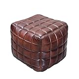 sofa hocker leder braun Farbe: Braun Design Echtleder Hocker Rider Braun Sitzhocker Fußhocker Sitzwürfel Leder Lederhocker Wohnzimmer Beistelltisch Tisch