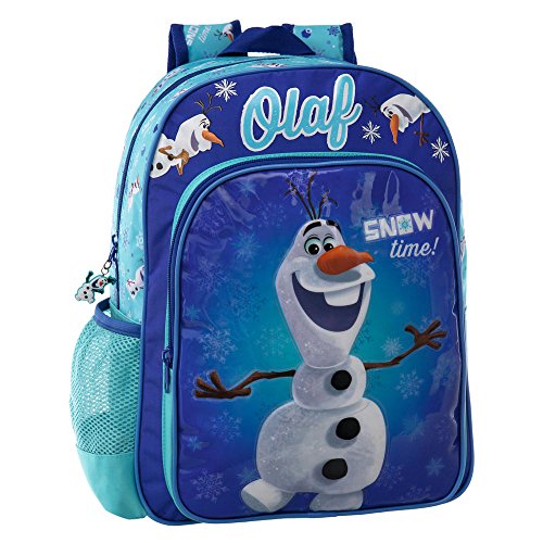 Imagen 2 de Disney Olaf Snow Mochila Escolar Adaptable a Carro, Color Azul, 15.43 Litros