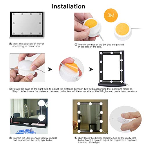 Lámpara para tocador con luces LED regulables - Minaled.com