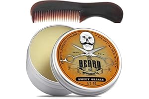THE BEARD AND THE WONDERFUL Orange Douce Cire à Moustache (15ml Conserve) et Mini Barbe et Tache Peigne Money Saving Ensemble avec Gratuit Ultimate Guide To Barbes Ebook