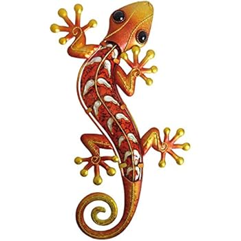 Amazon.de: Deko Gecko dot-painting aus Holz 30 cm, Wandschmuck