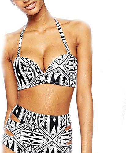 CREOSS1946 2 Pieces High Waisted Bandage Bikini Triangle Set Swimsuit Swimwear Bathing Suit Beachwear