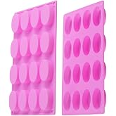 Newk Oval Silicone Soap Molds, 2 Packs 16 Cavities Mini Handmade Soap Mold for Travel, C074042301