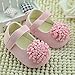 DEHANG Baby Girls Sandals Toddlers Pink Flower Non-slip Soft Sole Crib Shoes Pink 6-9 Month