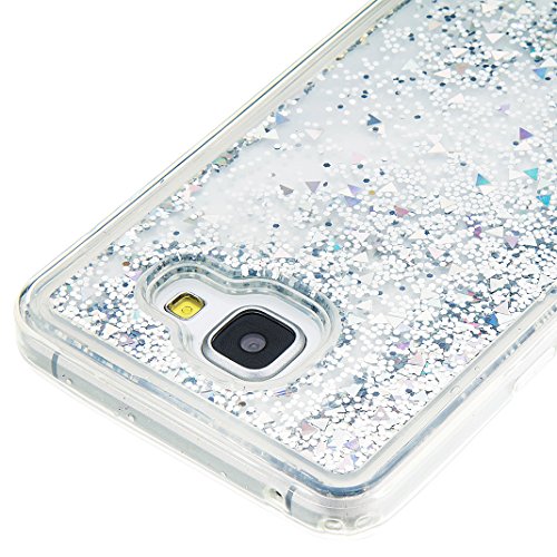 Samsung Galaxy A3 2016 Glitzer H  lle Rosa Schleife   TPU Weiche Silikon Backcover Slim Case 3D Flie  en Fl  ssig Shiny Bling kristall Handyh  lle Han