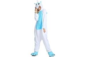 Kenmont Déguisement Combinaison Licorne Pyjama Grenouillère Enfants Animal Pyjamas Costume à Capuche Halloween Carnaval Noël Fête Tenue