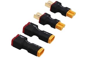 FLY RC 2 Paires sans Fils XT30 à Deans T Plug Femelle mâle Adaptateur sans Fil connecteur pour RC FPV Drone Voiture Lipo NiMH Chargeur de Batterie ESC
