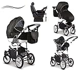 17 teiliges Qualitäts-Kinderwagenset - Reisesystem 4 in 1...