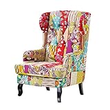 Super bequemer Ohrensessel im originellen Patchwork-Design