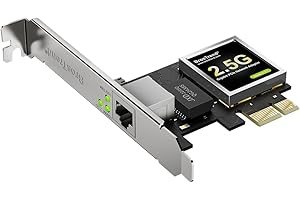 BrosTrend 2,5G Tarjeta de Red PC, PCIe Adaptador de Red con Perfil Bajo Extra, PCIe Gigabit Ethernet RJ45 Soporte Windows 11/10/8.1/8/7/XP/2000, Windows Server etc. NIC PCI Express Vida ÚTI Protección