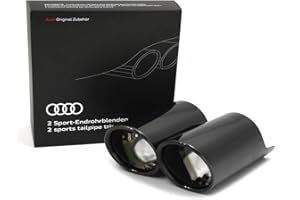 Original Audi Q2 Sport Endrohrblenden schwarz verchromt 2-flutig links Exterieur Auspuffblenden 81A071761A