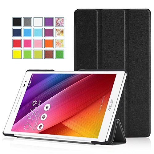 ASUS ZenPad S 8.0 Hülle - MoKo Ultra Slim PU Leder Tasche Schutzhülle Schale Smart Case mit Auto Sleep/Wake up Funktion und Standfunktion für ASUS ZenPad S 8.0 Z580C / Z580CA 8 Zoll Tablet-PC, Schwarz
