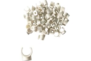 CZAKOMIX Lot De 50 Colliers De Serrage En Pex, Clips De Tuyau En Plastique, Crochets En U De 16 Mm, Pour La Plomberie Et La Tuyauterie, Vis Non Incluses(Blanc)