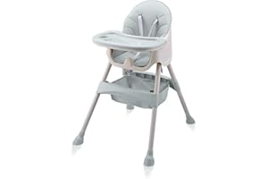 Baby Vivo Hochstuhl 2in1 Baby Kinder Babyhochstuhl Kombihochstuhl - Abnehmbares Verstellbares Tablett - mit Hängekorb - Oscar in Türkis