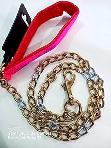 Dream Home Pet Premium Export Quality Metal Chain Chew Proof 48Inch Length. Heavy Duty Strong Dog Chain Leash Soft Foam Padded Handle. Perfect for Small & Medium Size Dogs. (Be Modish Choose Better).