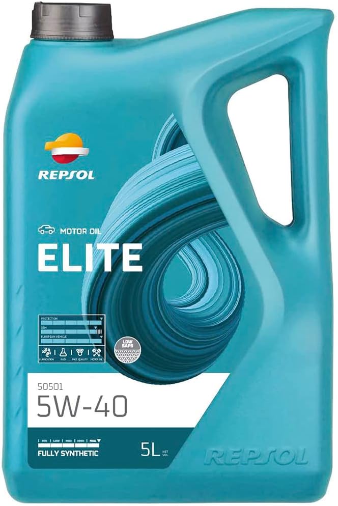 REPSOL aceite lubricante sintético para coche ELITE 50501 5W-40 5L