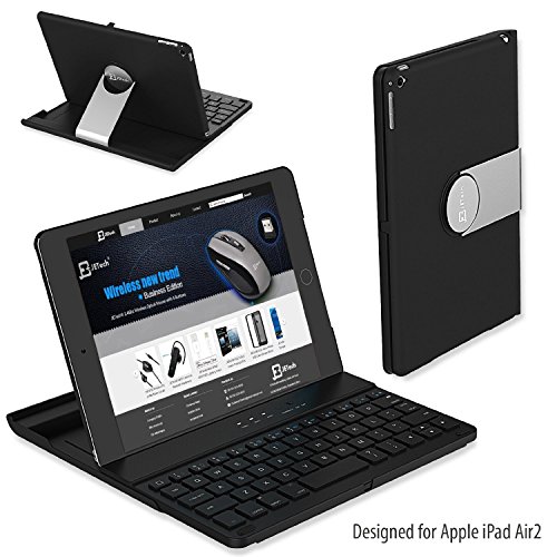 iPad Air Tastatur, JETech Drahtlose Bluetooth Tastatur Keyboard Case/Hülle mit 360 Grad-Umdrehung und Multi-Angle Stehen für Apple iPad Air – 2012 - 4