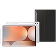 Samsung Galaxy Tab S10 Ultra 1TB Platinum Silver and keyboard with trackpad