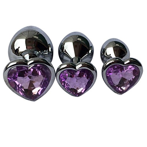 Rawdah Berg Crystal color plata acero inoxidable plug anal metal patio trasero enganche (S, Morado)