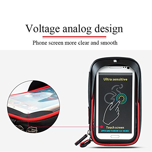 wheelup Fahrradhalterung Halter Lenkradhalterung Bike Holder mit wasserdichter Schutzhülle Tasche Universal für Smartphones, Handy, Navi, GPS ! Halterung 360 Grad drehbar / Handyhalterung für 6 Zoll iPhone 6 7 Plus 6s 7s Plus, Samsung Galaxy S8 S6 S6 S5 S4 Sony Xperia Z3 Z4 Z5 OnePlus 3 ZTE Axon 7 LG G5 G6 G4 Honor 8 - 5