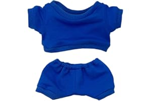 niannyyhouse Vêtements de poupée en peluche de 20 cm, vêtements de sport, costumes, sweat-shirts, pantalons et déguisements de poupée (bleu, 20 cm)