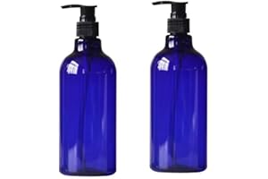 ERICOTRY 2 flaconi vuoti ricaricabili in plastica PET da 500 ml, dispenser per lozione con pompa, per cosmetici, shampoo, bagnoschiuma, doccia, articoli da toeletta, liquidi da viaggio