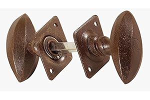 EFFEDIELLE Par Pomo Giratorio forjado para puerta, Verja Quadro 8 Mm, acabado óxido completo de tornillo de montaje fa798.Bis