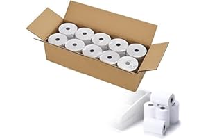 FUNGLAM Rollos de papel térmico Till, 10 rollos de rollos de papel térmico PDQ de 57 mm x 45 mm x 26 m, para tarjetas de crédito todas las máquinas PDQ