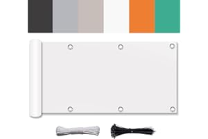 Ufamiluk Brise Vue Toile Blanc sur Mesure Résistant Aux Intempéries 100% Opaque Toile Brise Vue occultant pour Jardin Terrasse Balcon Patio 60x750cm