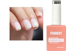 FZANEST Rubber Base Blanc Laiteux,6-in-1 Gel Construction Ongle UV,Gummy Base Pose Americaine,Vernis à Ongles UV/LED Ongles forts et résistants,Gel Capsules et Extensions Builder 15ml