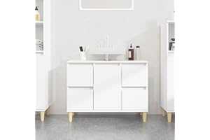 Gecheer Mobile Lavabo Bianco 80x33x60 cm in Legno Multistrato,Armadietto Autoportante,Mobile da Bagno con Lavabo,Mobile Sottolavabo per Bagno,Mobiletto da Bagno Salvaspazio,P821268