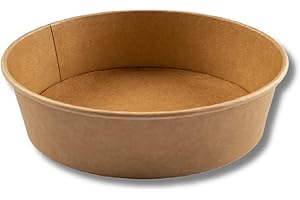 DOT Horeca Solutions 50 ciotole in carta 1300 ML insalatiere AVANA carta cartoncino kraft ciotola marrone salad bowl asporto food delivery insalate riso pokè zuppe pasta take away usa e getta