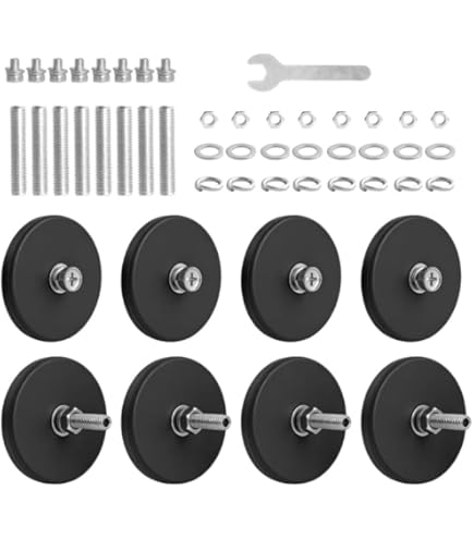 Aenienoe Neodymium magneten met rubber bekleed 43 mm magneet met schroefdraad 15 kg zeer sterke magneten schroefdraad, rubberen magneten binnenschroefdraad M4 4 stuks