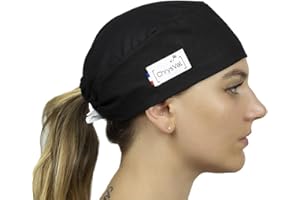 CHRYSVAL - Calot Court Noir - Bonnet Chirugical Ou Calot Cuisine Unisexe 100% Coton Oeko-Tex - Réglable Avec Attaches